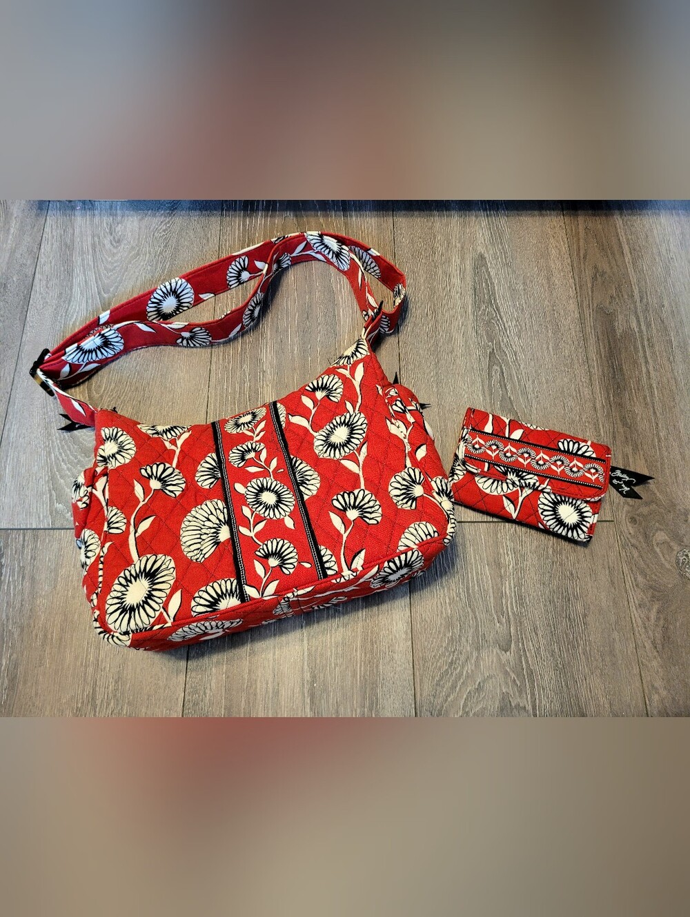 Vera Bradley Quilted Floral Crossbody Bag in Red